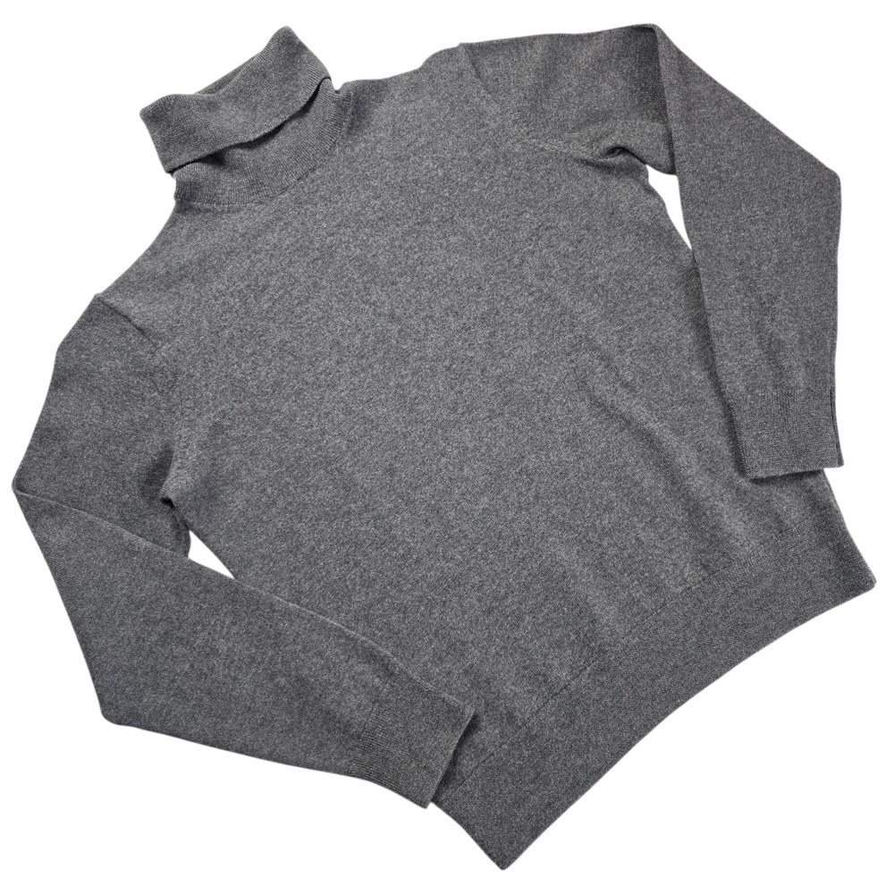 Black Brown 1826 Men's Turtleneck Sweater 100% Extrafine Merino Wool Grey XS